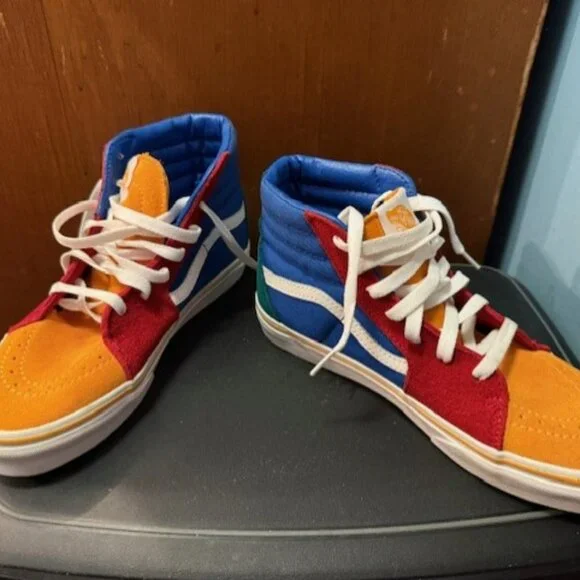 NWOT- Retro Vans Sk8-Hi colorblock suede multicolor – Unisex - 5Y / WM6.5 - RARE - Picture 7 of 16